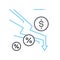 economic depreciation line icon, outline symbol, vector illustration, concept sign