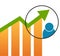 Economic graph arrow chart background