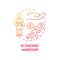 Economic hardship red concept icon