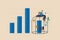 Economic impact by COVID-19 lockdown, GDP and company revenue decrease from global Coronavirus crash concept, sad businessman