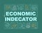 Economic indicator word concepts dark green banner