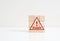 Economic recession, inflation and crisis. The word recession warning sign on wooden cubes