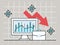 Economic recession infographic with statistics bars in desktop