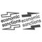 Economic sanctions text with lightning line and solid icon, economic sanctions concept, Economic sanction sign on white