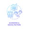 Economic and Social factors concept icon
