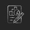 Economics chalk white icon on dark background