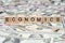 ECONOMICS in wooden block