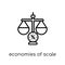 economies of scale icon. Trendy modern flat linear vector economies of scale icon on white background from thin line Economies