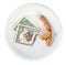 Economy crisis dollar currency concept with bread