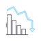 economy decline line icon, outline symbol, vector illustration, concept sign