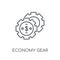 economy Gear linear icon. Modern outline economy Gear logo conce