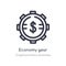 economy gear outline icon. isolated line vector illustration from cryptocurrency economy collection. editable thin stroke economy