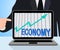 Economy Graph Chart Displays Increase Economic Fiscal Growth