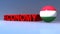 Economy with hungary flag on blue