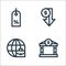economy line icons. linear set. quality vector line set such as bank, international business, loss
