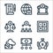 economy line icons. linear set. quality vector line set such as money bag, economy, cloud banking, maths, money exchange, scale,