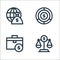 economy line icons. linear set. quality vector line set such as scale, briefcase, analytics