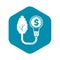 Economy money bulb icon, simple style