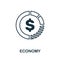 Economy outline icon. Thin line concept element from business management icons collection. Creative Economy icon for mobile apps