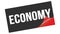 ECONOMY text on black red sticker stamp