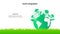 Ecosystem green city on the world infographic. Ecology sustainable development friendly concept