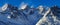 Ecrins National Park in winter. Pic Gaspard, Pic Oriental, La Meije and Bec de l`Homme with Glacier du Lautaret. Hautes-Alpes