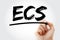ECS - Electronic Clearing Service acronym with marker, business concept background