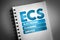 ECS - Electronic Clearing Service acronym on notepad, business concept background