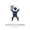 ecstatic human icon. Trendy flat vector ecstatic human icon on w