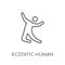 ecstatic human linear icon. Modern outline ecstatic human logo c