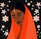 Ector illustration of beautiful Indian young woman.