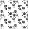Ector ink floral seamless pattern. Modern seamless pattern. Black and white texture in brush template. Grunge pattern.
