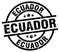 Ecuador black round stamp