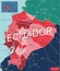Ecuador country detailed editable map
