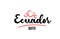 Ecuador country with red love heart and its capital Quito creative typography logo design