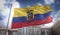 Ecuador Flag 3D Rendering on Blue Sky Building Background