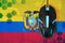 Ecuador flag and computer mouse. Concept of country representing e-sports team