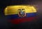 Ecuador Flag Made of Metallic Brush Paint on Grunge Dark Wall