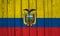 Ecuador Flag Over Wood Planks