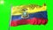 Ecuador flag seamless looping 3D rendering video. Beautiful textile cloth fabric loop waving