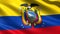 Ecuador flag, with waving fabric texture