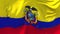 Ecuador Flag Waving in Wind Continuous Seamless Loop Background.