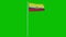 Ecuador Flag Waving on wind on green screen or chroma key background. 4K animation