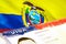 Ecuador immigration document close up. Passport visa on Ecuador flag. Ecuador visitor visa in passport,3D rendering. Ecuador multi