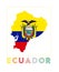 Ecuador Logo. Map of Ecuador with country name.
