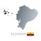 Ecuador map with official flag