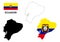 Ecuador map vector, Ecuador flag vector, isolated Ecuador