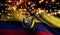 Ecuador National Flag Light Night Bokeh Abstract Background