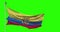 Ecuador national flag waving on green screen. Chroma key animation. Ecuadorian politics illustration