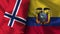 Ecuador and Norway Realistic Flag â€“ Fabric Texture Illustration